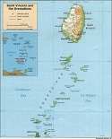 Karte St. Vincent und die Grenadinen Map St. Vincent and the Grenadines
