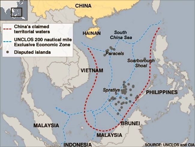 Marineforum - Wirtschaftszonen und chinesische Ansprüche (Karte: Internet)